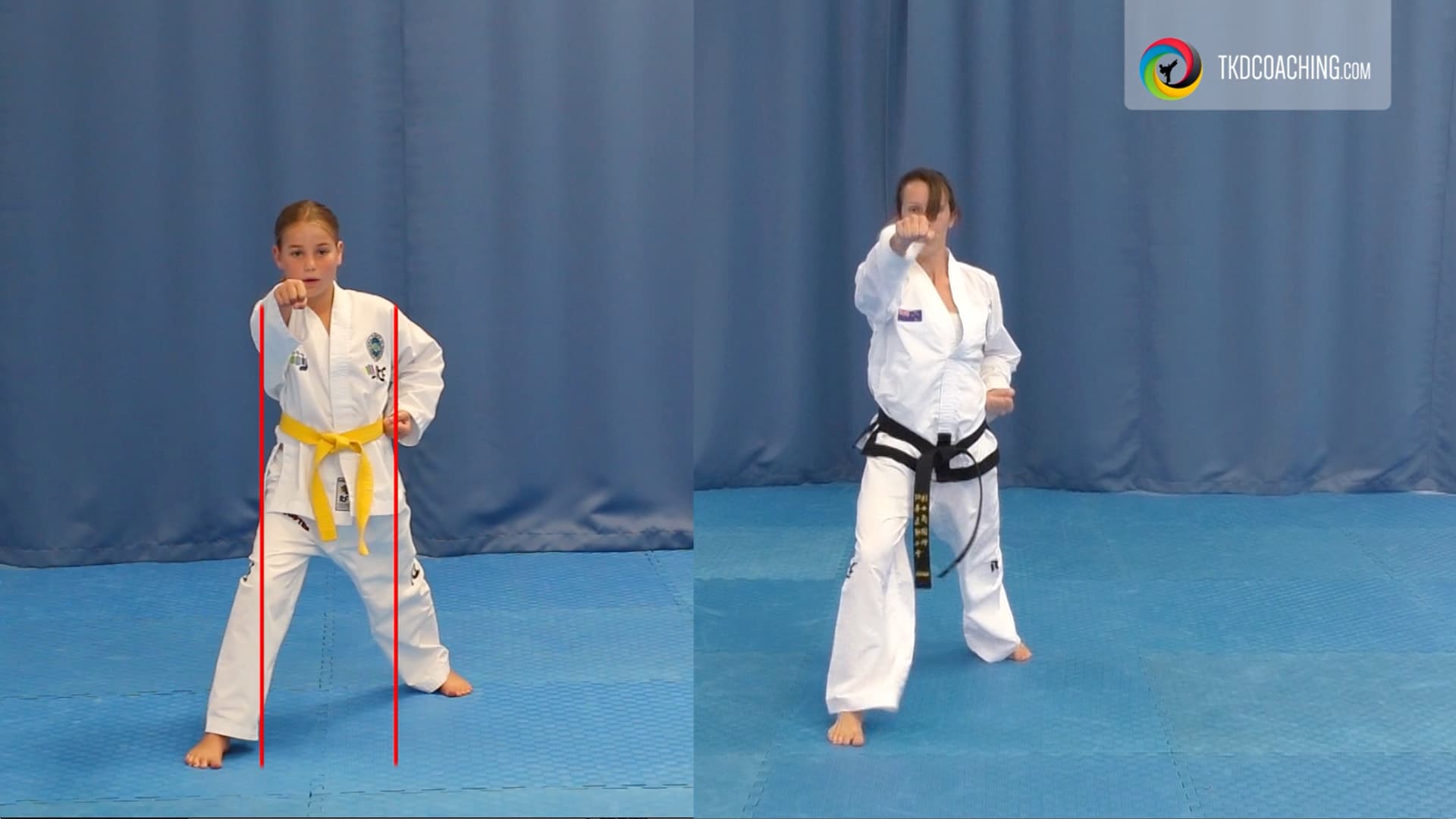 Dan-Gun Tul video showing side-by-side comparison between a beginner and a world champion