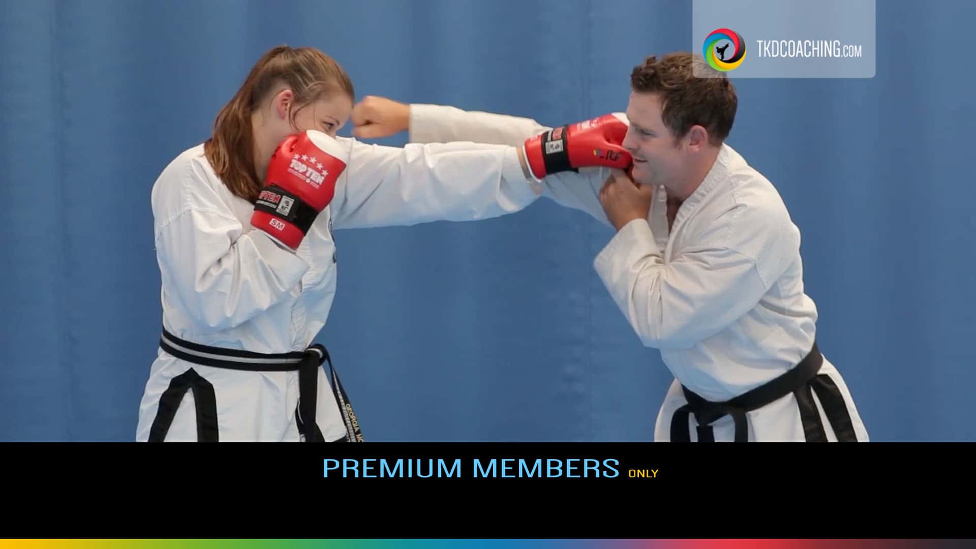 ITF Taekwon-Do sparring coaching session focusing on footwork and rhythm