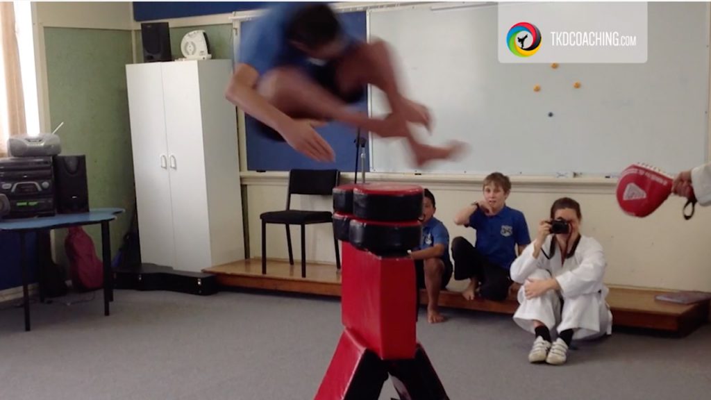 School children taking part in a Kiwisport Taekwon-Do class