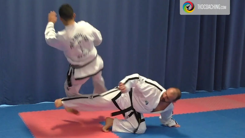 The back heel sweeping kick