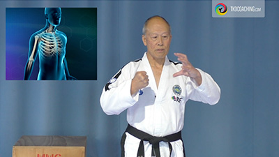 Mike Lowe demonstrating a shoulder mobility exercise for Taekwon-Do practitioners