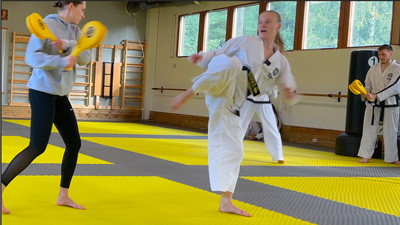 Mira Sjövall training before the ITF Taekwon-Do World Championships