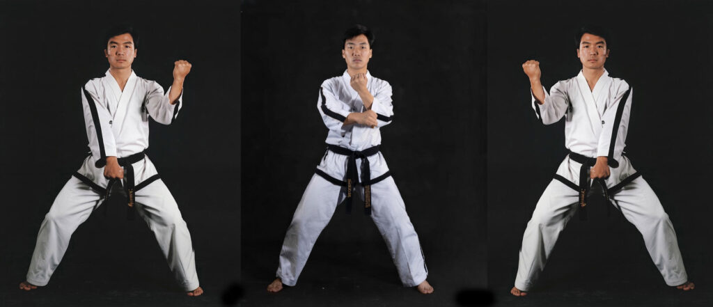 Forefist pressing block from ITF Taekwon-Do pattern Po-Eun