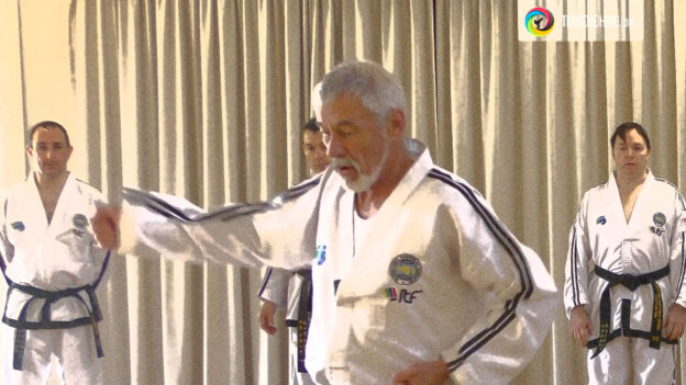 Grand Master Davison teaching mental training and conditioning principles in Taekwon-Do